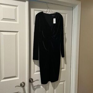 NWT Brooks Brothers black velvet dress size 12